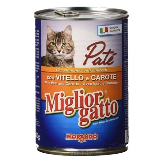 Фотографии Miglior (0.4 кг) 1 шт. Gatto Classic Line Pate Veal and Carrots