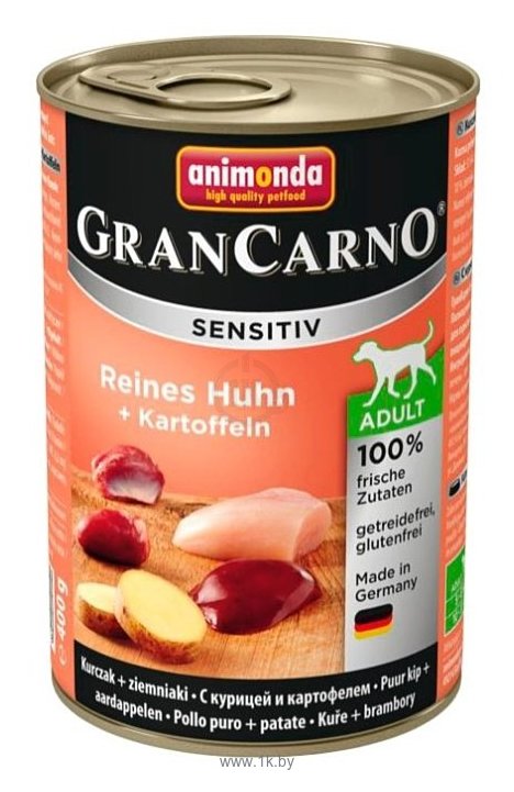 Фотографии Animonda (0.4 кг) 6 шт. GranCarno Sensitiv для чувствительных собак с курицей и картофелем