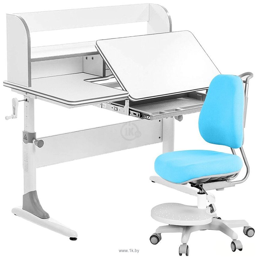Фотографии Anatomica Study-100 Lux + органайзер с голубым креслом Ragenta (белый/серый)