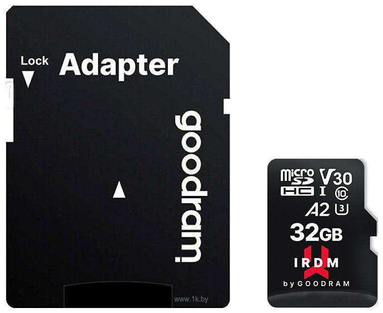 Фотографии GOODRAM IRDM microSDHC IR-M2AA-0320R12 32GB (с адаптером)