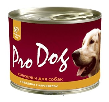 Фотографии Pro Dog Для собак говядина с картофелем консервы (0.2 кг) 1 шт.