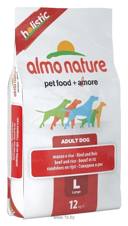 Фотографии Almo Nature (12 кг) Holistic Adult Dog Large Beef and Rice