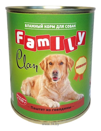 Фотографии CLAN (0.75 кг) 1 шт. Family Паштет из говядины для собак