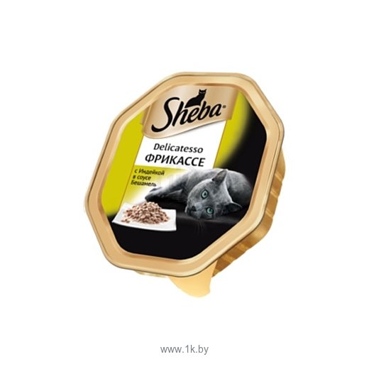 Фотографии Sheba (0.085 кг) 1 шт. Delicatesso Фрикассе с индейкой в соусе бешамель