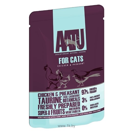 Фотографии AATU (0.085 кг) 1 шт. For Cats pouch Chicken & Pheasant