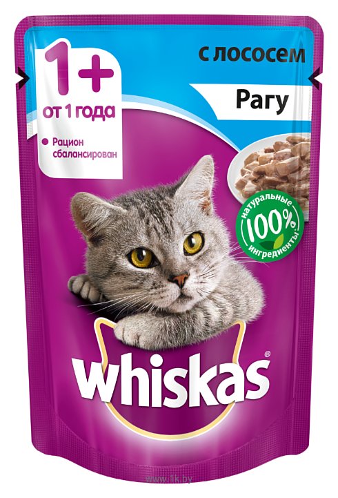 Фотографии Whiskas Рагу с лососем для взрослых кошек (0.085 кг) 1 шт.