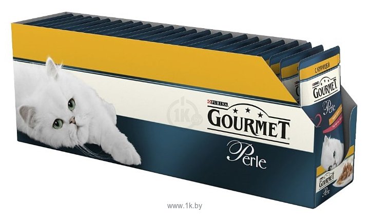 Фотографии Gourmet (0.085 кг) 24 шт. Perle Мини-филе в подливе с курицей