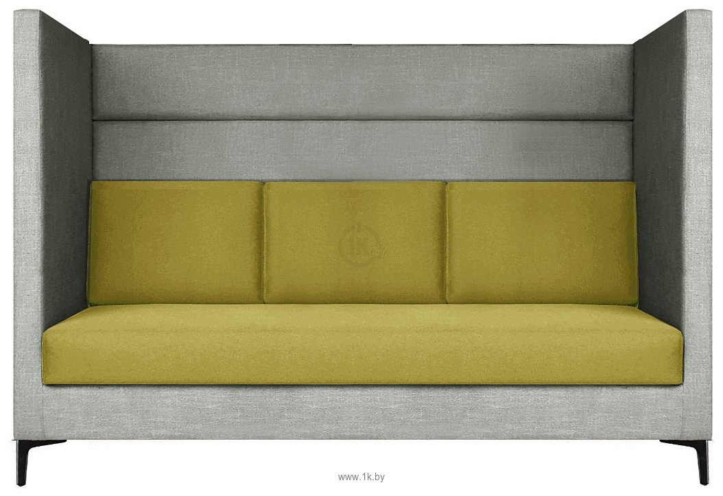 Фотографии Brioli Дирк трехместный (рогожка, J20-J9 (серый, желтые вставки)