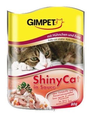 Фотографии GimCat ShinyCat с цыпленком и макрелью в соусе (0.08 кг) 1 шт.