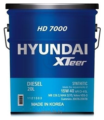 Фотографии Hyundai Xteer HD 7000 15W-40 20л