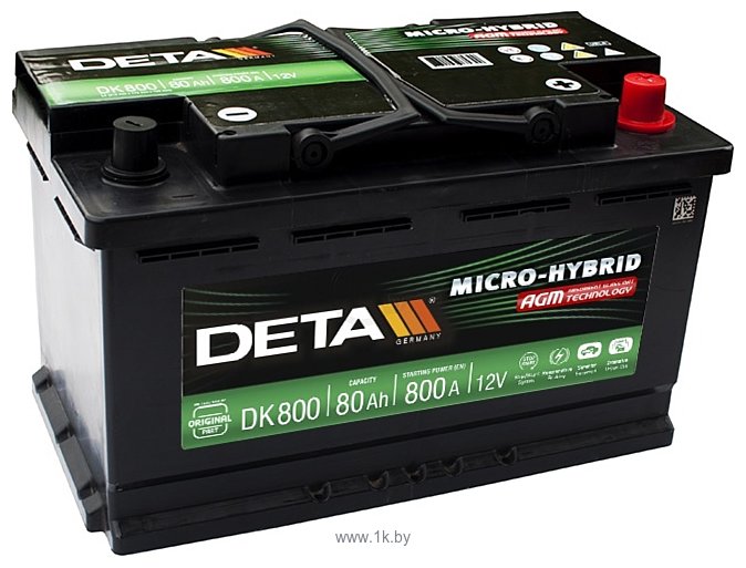 Фотографии DETA Micro-Hybrid AGM DK800 (80Ah)