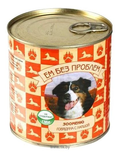 Фотографии Ем Без Проблем Зооменю для собак Говядина с лапшой (0.75 кг) 9 шт.