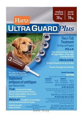 Фотографии Hartz UltraGuard Plus капли от клещей и блох на холку для собак весом от 27 кг 5,9 мл
