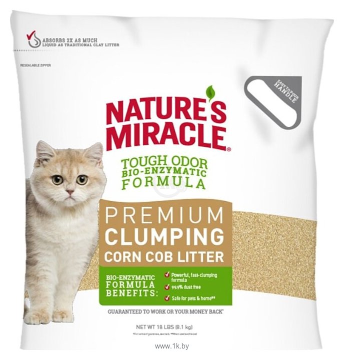 Фотографии Nature's Miracle Premium Clumping Corn Cob Litter 8.1кг