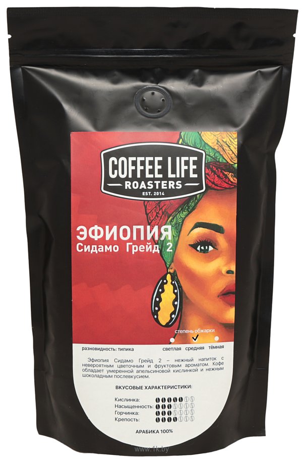 Фотографии Coffee Life Roasters Эфиопия Сидамо Грейд 2 в зернах 500 г
