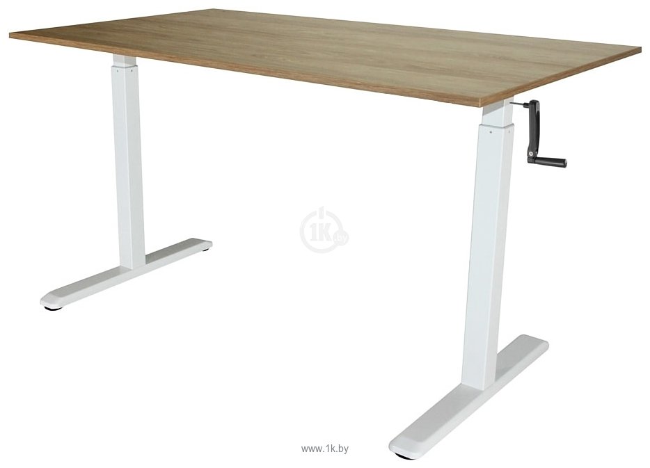 Фотографии ErgoSmart Manual Desk Compact (белый/натуральный дуб)
