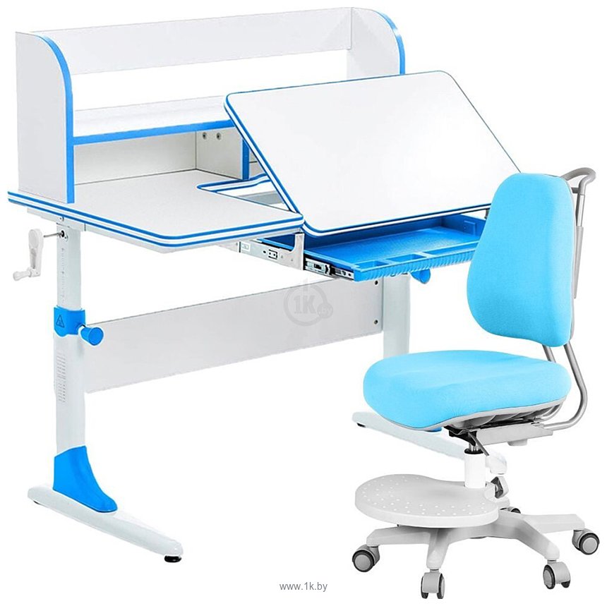 Фотографии Anatomica Study-100 Lux + органайзер с голубым креслом Ragenta (белый/голубой)