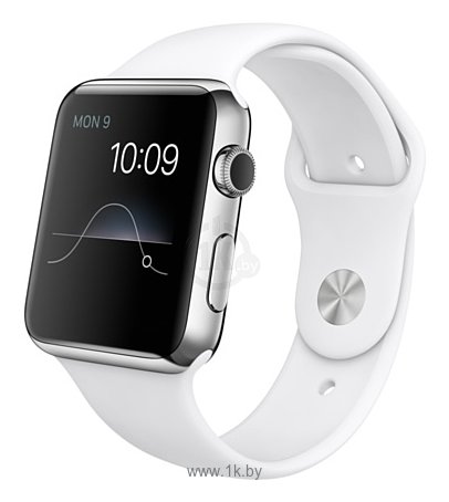 Фотографии Apple Watch 42mm Stainless Steel with White Sport Band (MJ3V2)