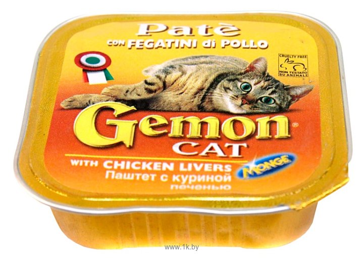 Фотографии Gemon Паштет с куриной печенью для взрослых кошек (0.1 кг) 32 шт.