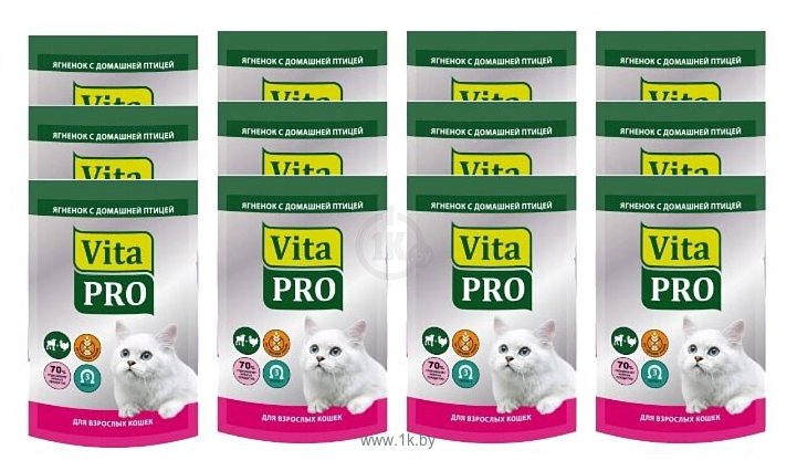 Фотографии Vita PRO (0.1 кг) 12 шт. Мясное меню для кошек (пауч), ягненок с домашней птицей