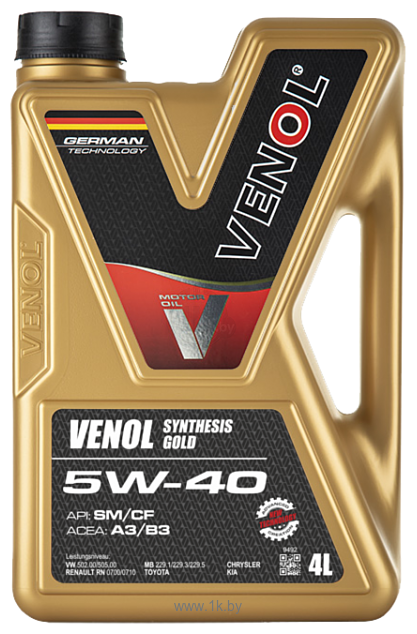 Фотографии Venol Synthesis Gold SM/CF A3/B3 5W-40 5л