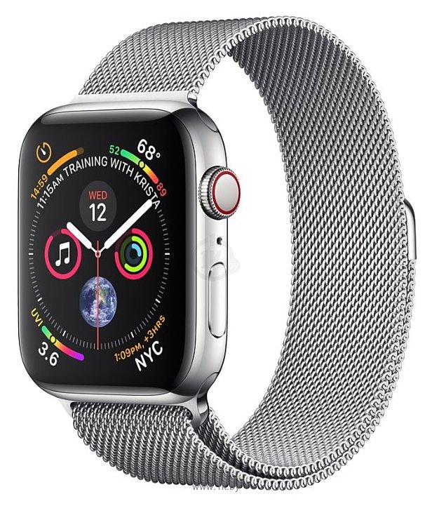 Фотографии Apple Watch Series 4 GPS + Cellular 44mm Stainless Steel Case with Milanese Loop