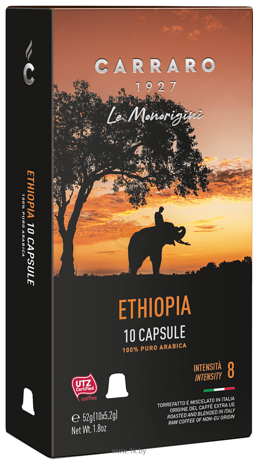 Фотографии Carraro Ethiopia в капсулах Nespresso 10 шт