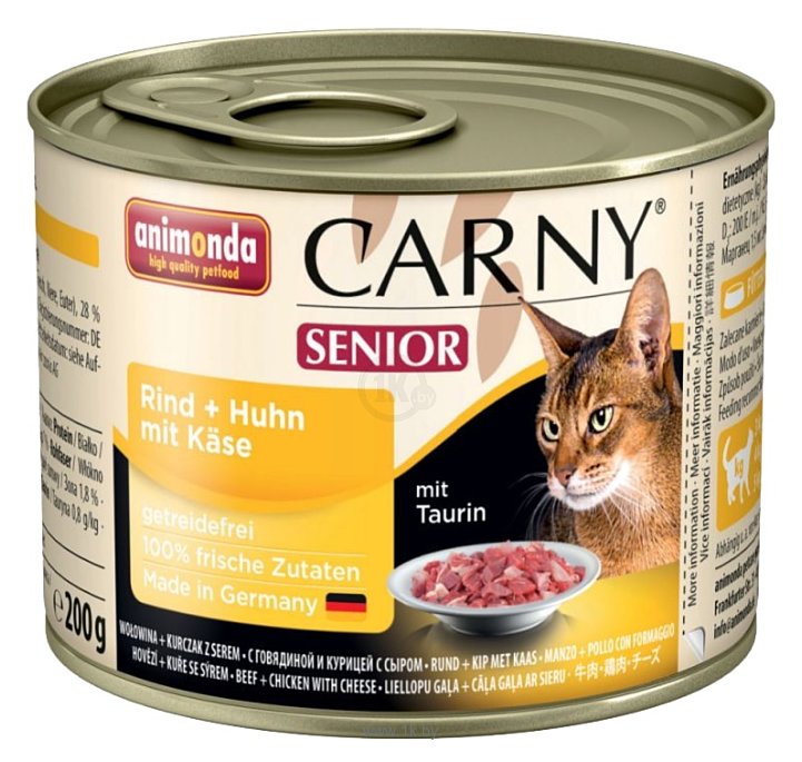 Фотографии Animonda Carny Senior для пожилых кошек с говядиной, курицей и сыром (0.2 кг) 1 шт.