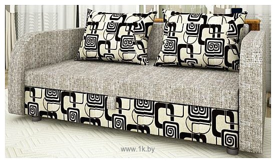 Фотографии Раевская мебельная фабрика Малыш с подлокотниками (рогожка, серый/квадраты)