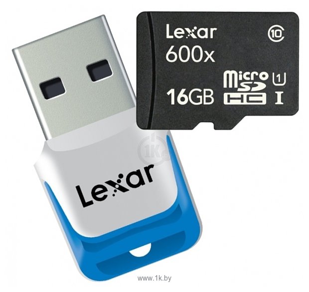 Фотографии Lexar microSDHC Class 10 UHS Class 1 600x 16GB + USB 3.0 reader