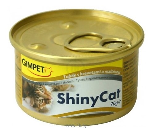 Фотографии GimCat ShinyCat с тунцом, креветками и солодом (мальтом) (0.07 кг) 24 шт.
