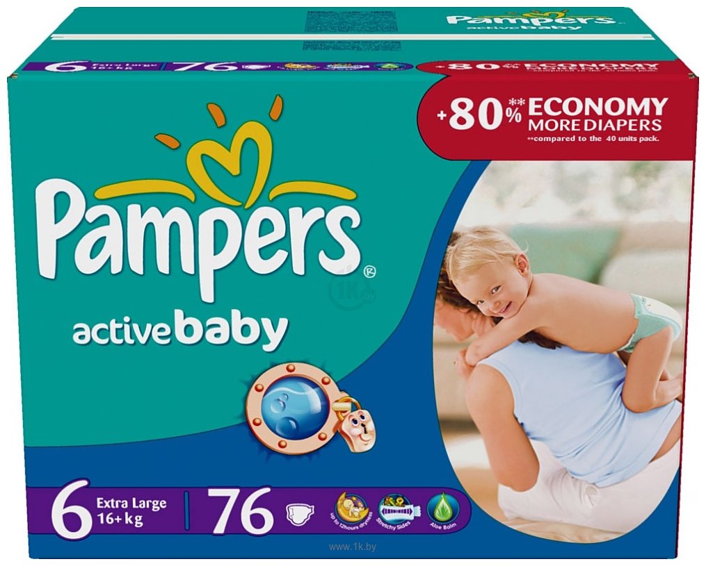 Фотографии Pampers Active Baby 6 Extra Large (16+ кг) 76шт 