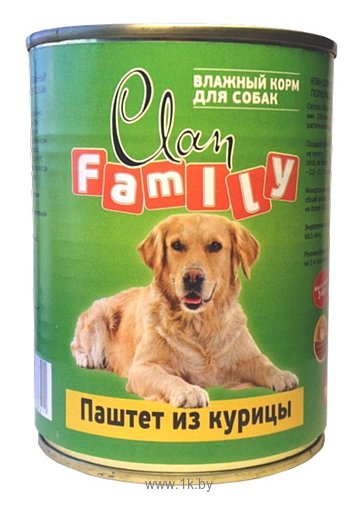 Фотографии CLAN Family Паштет из курицы для собак (0.340 кг) 1 шт.