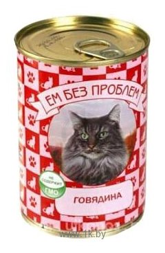 Фотографии Ем Без Проблем Консервы для кошек Говядина (0.41 кг) 1 шт.