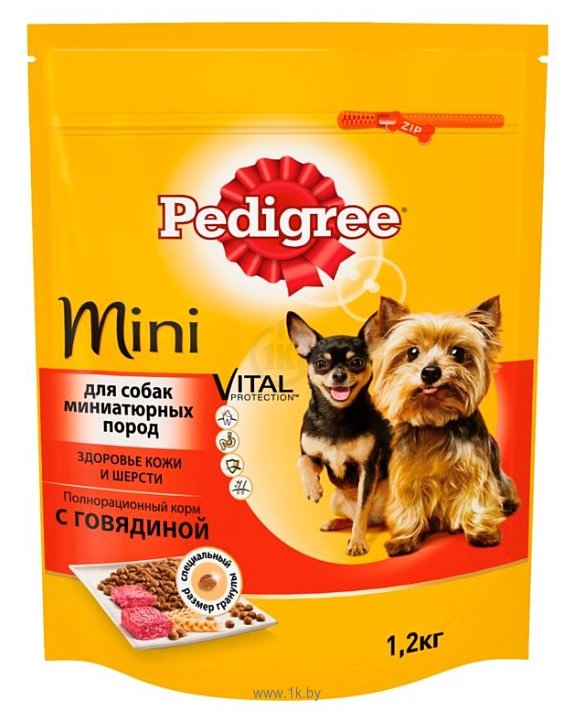 Фотографии Pedigree (1.2 кг) Для взрослых собак миниатюрных пород полнорационный корм с говядиной