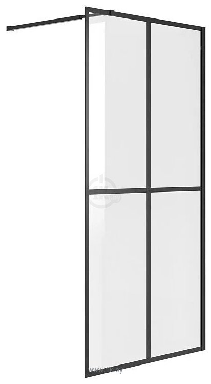 Фотографии Niagara NG-686-10BLACK 100x195 (черный матовый/прозрачное стекло)