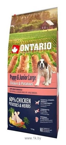 Фотографии Ontario (12 кг) Puppy & Junior Large Chicken & Potatoes