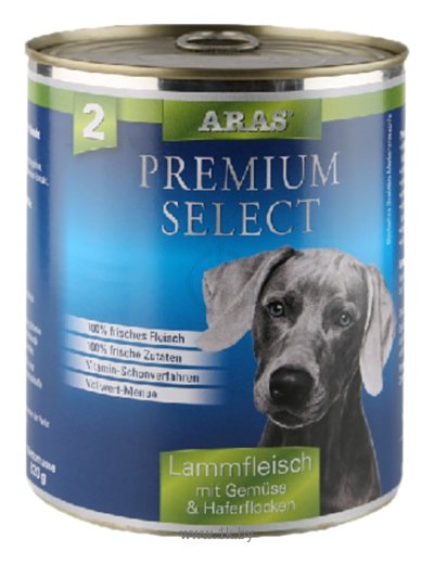 Фотографии ARAS (0.82 кг) 1 шт. Premium Select для собак - Баранина с овощами и овсяными хлопьями