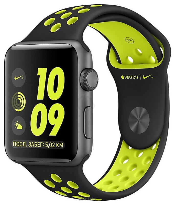 Фотографии Apple Watch Nike+ 42mm Space Gray with Black/Volt Nike Band (MP0A2)