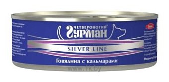 Фотографии Четвероногий Гурман (0.1 кг) 1 шт. Silver line Говядина с кальмарами