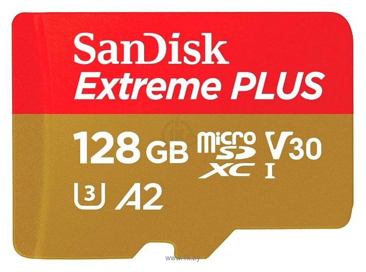Фотографии SanDisk Extreme PLUS microSDXC Class 10 UHS Class 3 V30 A2 170MB/s 128GB + SD adapter