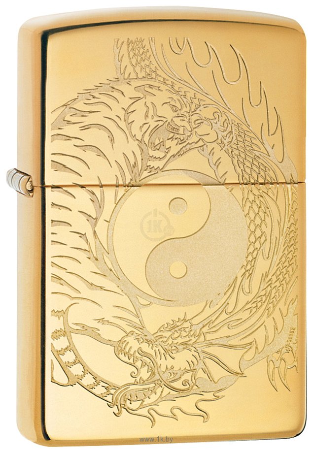 Фотографии Zippo High Polish Brass Tiger and Dragon Design 49024