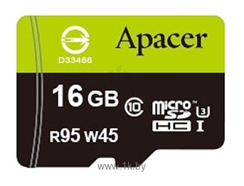 Фотографии Apacer microSDHC Class 10 UHS-I U3 (R95 W45 MB/s) 16GB + SD adapter