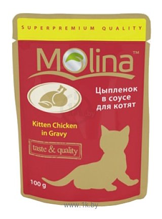 Фотографии Molina Пауч для котят Цыпленок в соусе (0.1 кг) 24 шт.