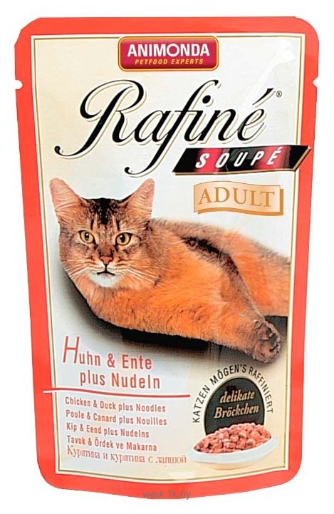 Фотографии Animonda (0.1 кг) 12 шт. Rafine Soupe Adult для кошек с курицей, уткой и макаронами