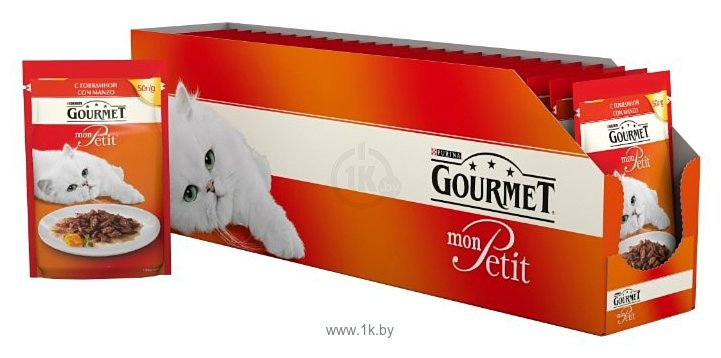 Фотографии Gourmet Mon Petit с говядиной (0.050 кг) 30 шт.