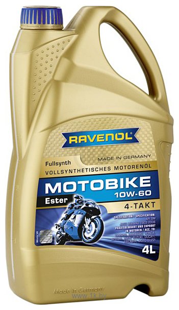 Фотографии Ravenol Motobike 4-T Ester SAE 10W-60 4л