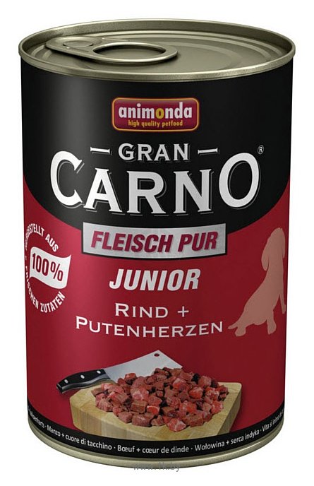 Фотографии Animonda GranCarno Fleisch pur Junior с говядиной и сердцем индейки (0.4 кг) 1 шт.