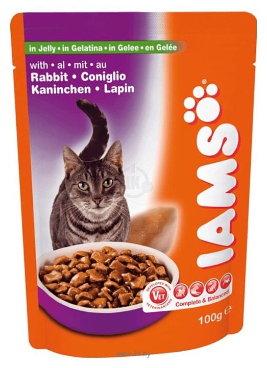 Фотографии Iams Cat Pouch Adult with Rabbit in Jelly (0.1 кг) 22 шт.