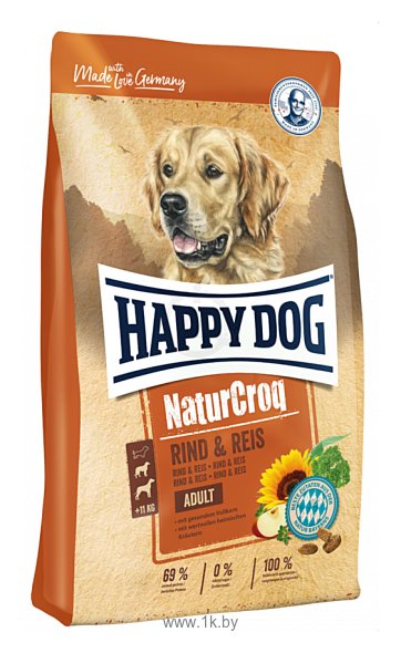 Фотографии Happy Dog (15 кг) NaturCroq Rind&Reis (говядина с рисом)